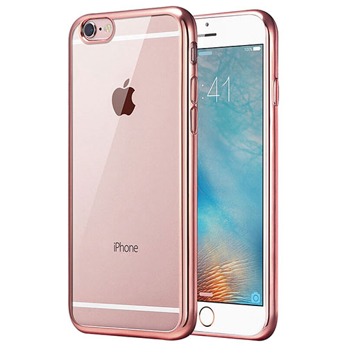 Ultra-thin Transparent TPU Soft Case T21 for Apple iPhone SE3 2022 Rose Gold