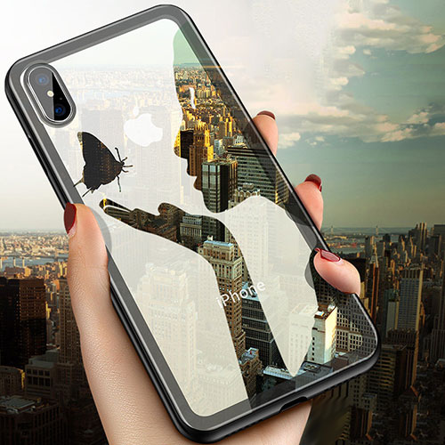 Ultra-thin Transparent TPU Soft Case V08 for Apple iPhone Xs Black