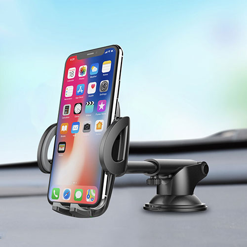 Universal Car Suction Cup Mount Cell Phone Holder Cradle H11 Silver