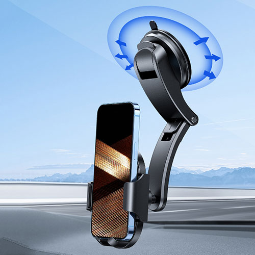 Universal Car Suction Cup Mount Cell Phone Holder Cradle N01 Black