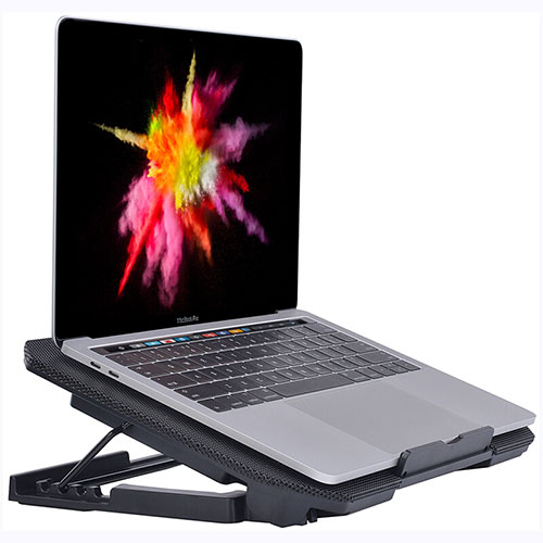 Universal Laptop Stand Notebook Holder Cooling Pad USB Fans 9 inch to 16 inch M16 for Apple MacBook Air 11 inch Black