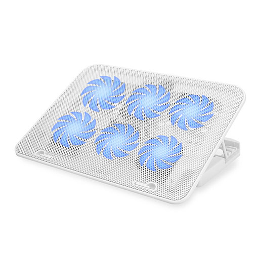 Universal Laptop Stand Notebook Holder Cooling Pad USB Fans 9 inch to 16 inch M18 for Apple MacBook Pro 13 inch (2020) White