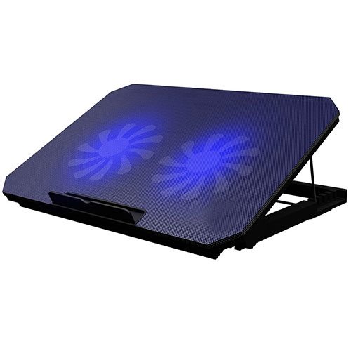 Universal Laptop Stand Notebook Holder Cooling Pad USB Fans 9 inch to 16 inch M19 for Samsung Galaxy Book S 13.3 SM-W767 Black