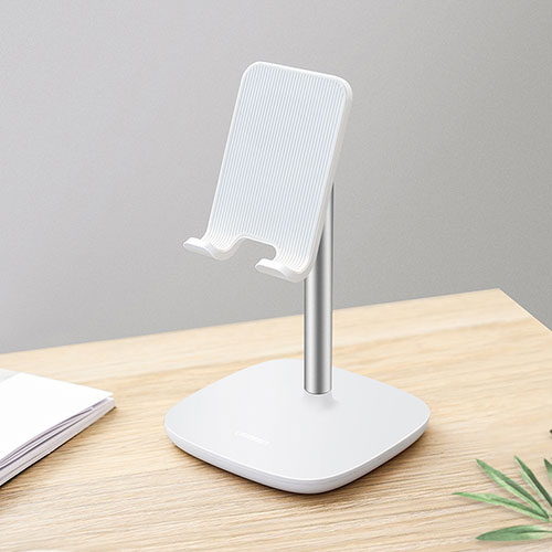 Universal Mobile Phone Stand Smartphone Holder for Desk H02 Silver