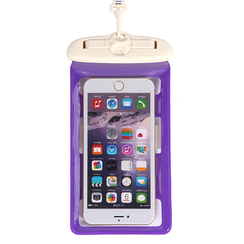 Universal Waterproof Cover Dry Bag Underwater Pouch W18 Purple