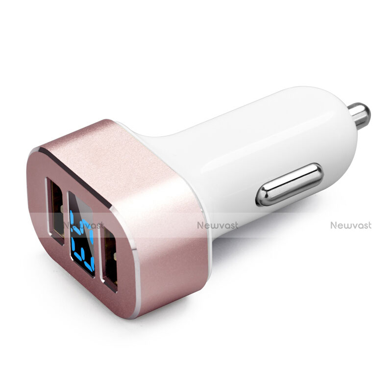 3.0A Car Charger Adapter Dual USB Twin Port Cigarette Lighter USB Charger Universal Fast Charging U08 White