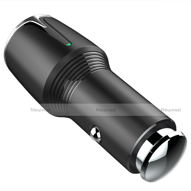 3.1A Car Charger Adapter Dual USB Twin Port Cigarette Lighter USB Charger Universal Fast Charging K02 Black