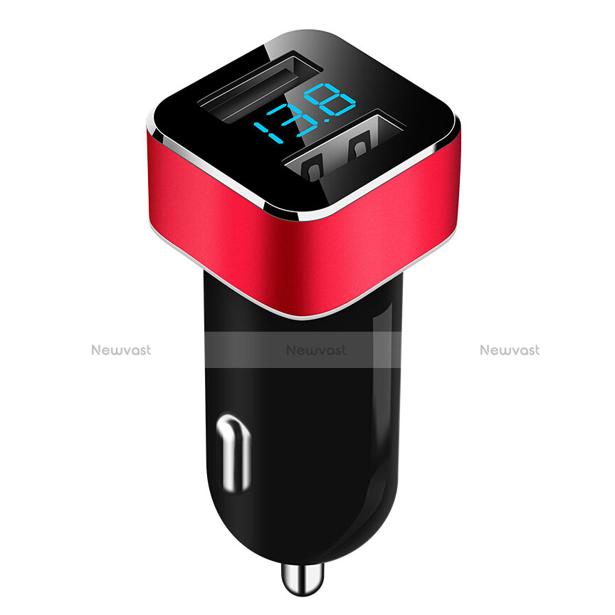 3.1A Car Charger Adapter Dual USB Twin Port Cigarette Lighter USB Charger Universal Fast Charging Red