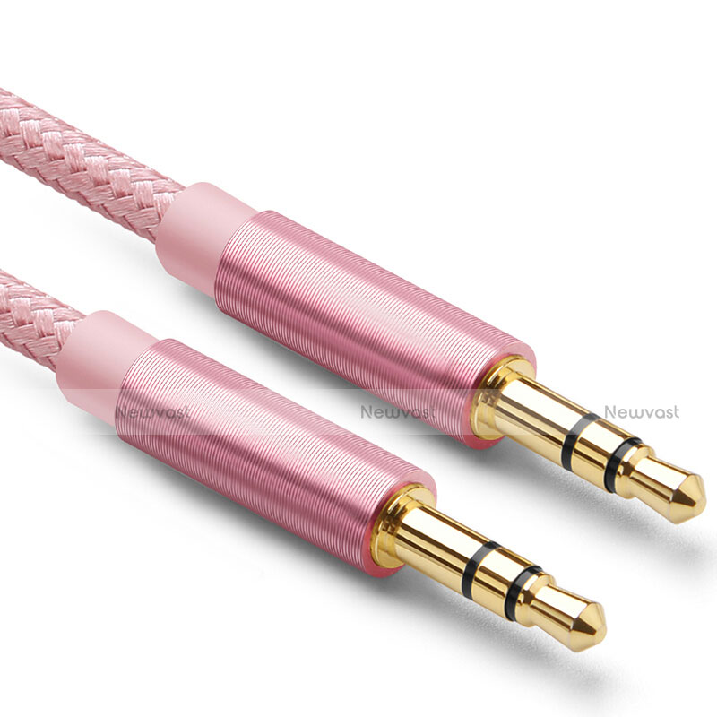 3.5mm Male to Male Stereo Aux Auxiliary Audio Extension Cable A04 Pink