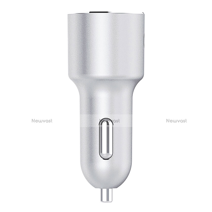 4.2A Car Charger Adapter Dual USB Twin Port Cigarette Lighter USB Charger Universal Fast Charging Silver