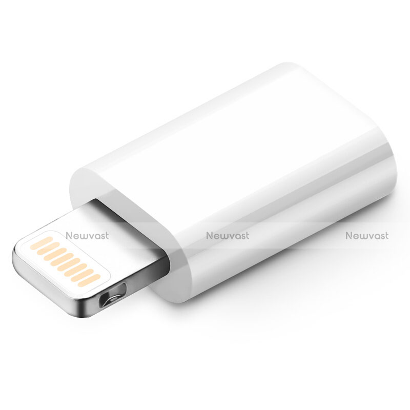Android Micro USB to Lightning USB Cable Adapter H01 for Apple iPhone 12 Max White