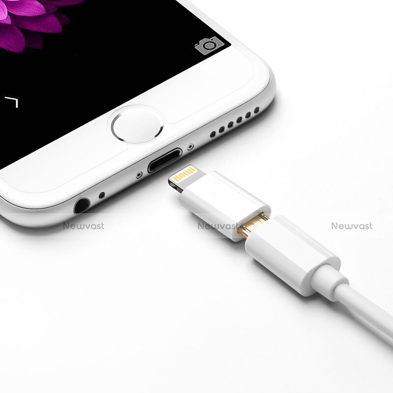 Android Micro USB to Lightning USB Cable Adapter H01 for Apple iPhone 6 Plus White