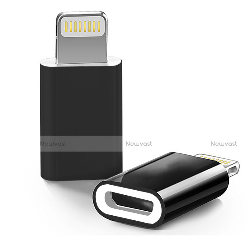 Android Micro USB to Lightning USB Cable Adapter H01 for Apple iPhone Xs Black