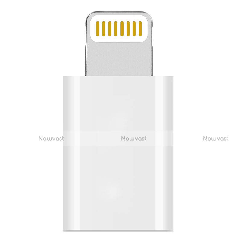 Android Micro USB to Lightning USB Cable Adapter H01 for Apple iPhone Xs Max White