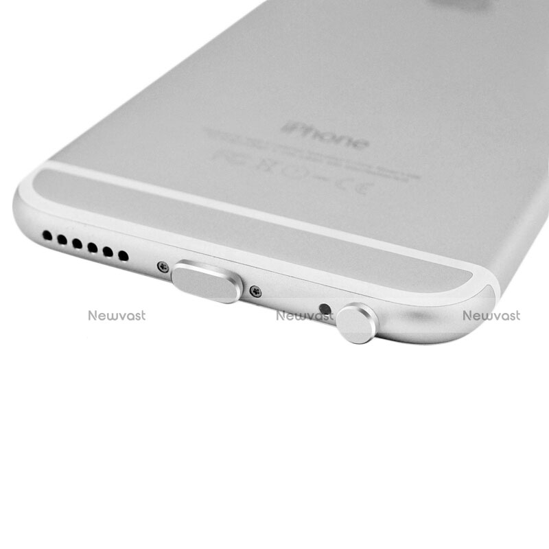 Anti Dust Cap Lightning Jack Plug Cover Protector Plugy Stopper Universal J01 for Apple iPhone 5 Silver