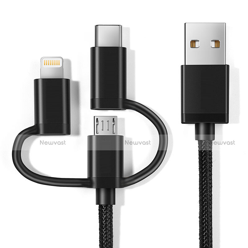 Charger Lightning USB Data Cable Charging Cord and Android Micro USB C01 for Apple iPad 4 Black