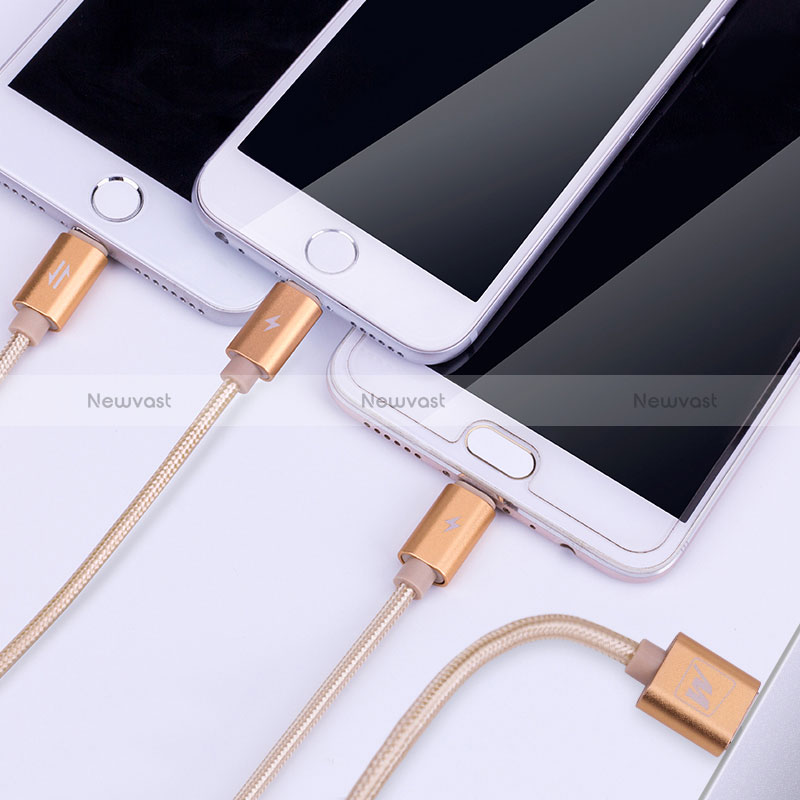 Charger Lightning USB Data Cable Charging Cord and Android Micro USB Type-C 3A H03