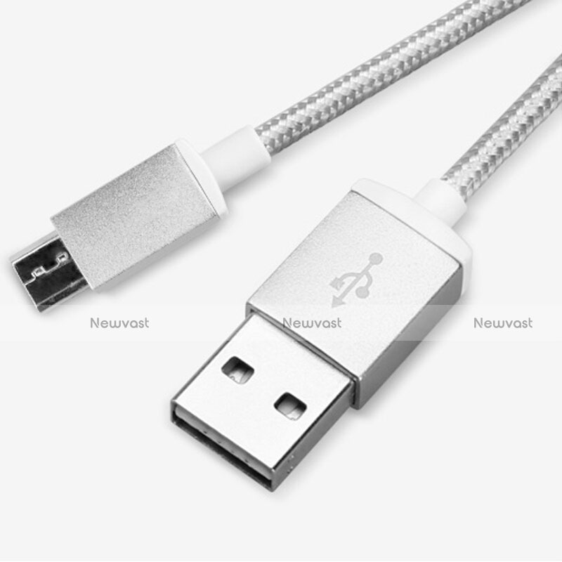 Charger Micro USB Data Cable Charging Cord Android Universal A02 Silver