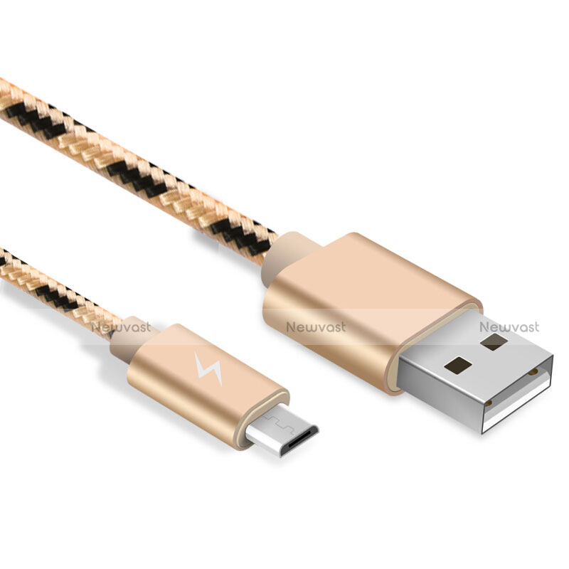 Charger Micro USB Data Cable Charging Cord Android Universal A03 Gold