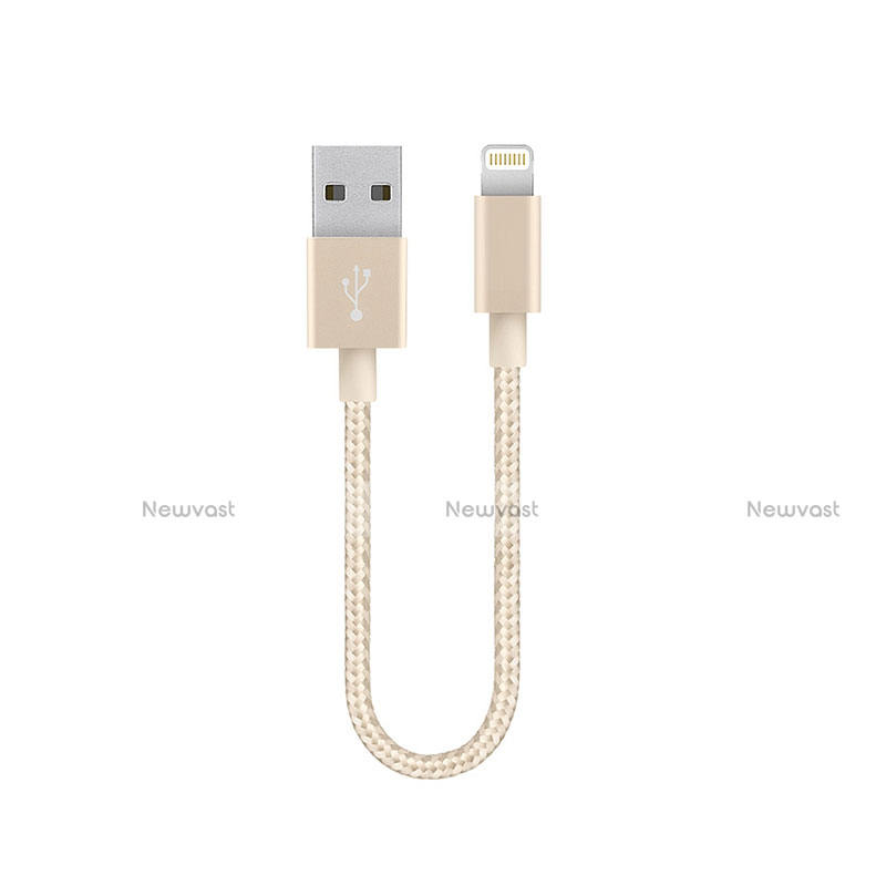 Charger USB Data Cable Charging Cord 15cm S01 for Apple iPhone Xs Gold