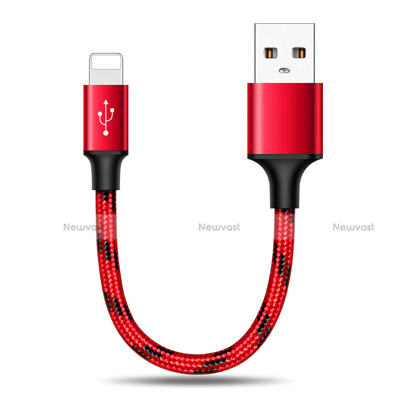 Charger USB Data Cable Charging Cord 25cm S03 for Apple iPad Air 4 10.9 (2020) Red