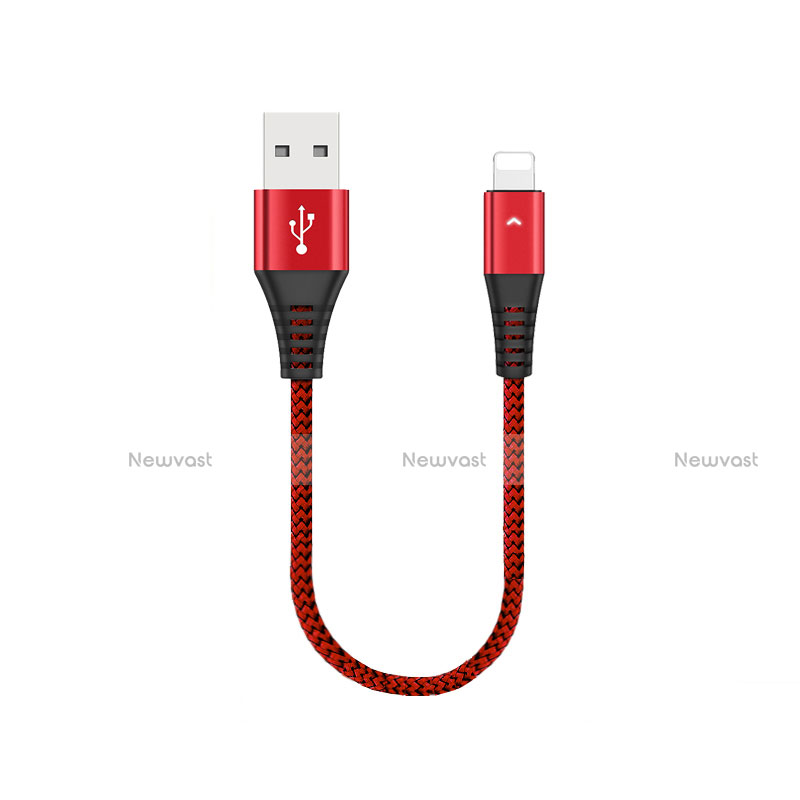 Charger USB Data Cable Charging Cord 30cm D16 for Apple iPhone Xs Red