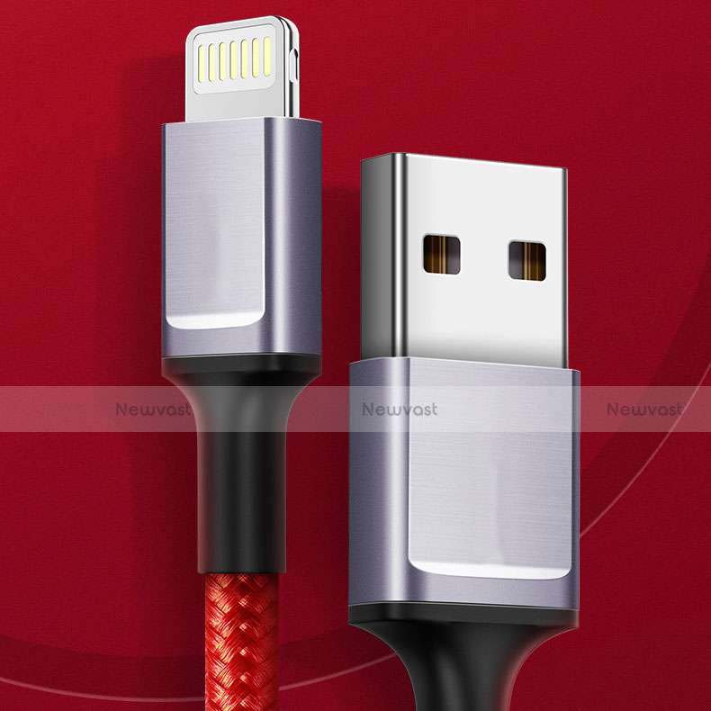 Charger USB Data Cable Charging Cord C03 for Apple iPad 10.2 (2020) Red