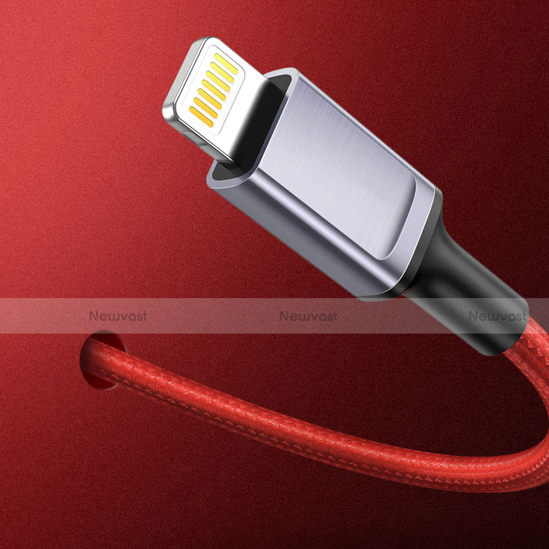 Charger USB Data Cable Charging Cord C03 for Apple iPad 10.2 (2020) Red