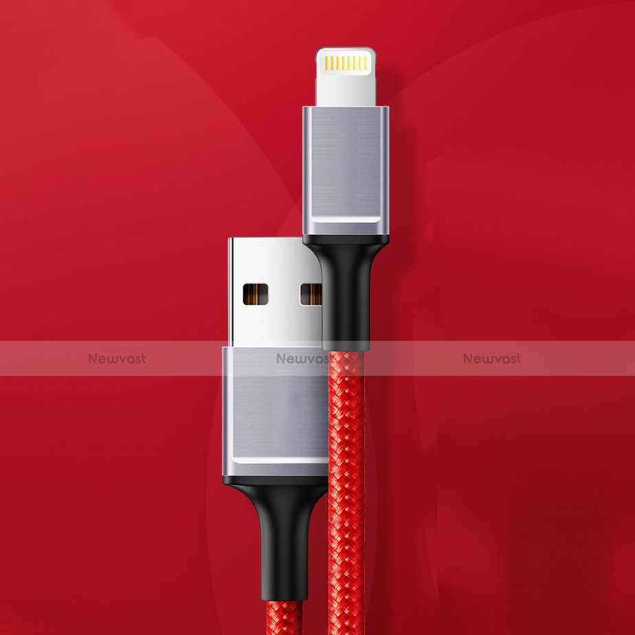 Charger USB Data Cable Charging Cord C03 for Apple iPad 10.2 (2020) Red