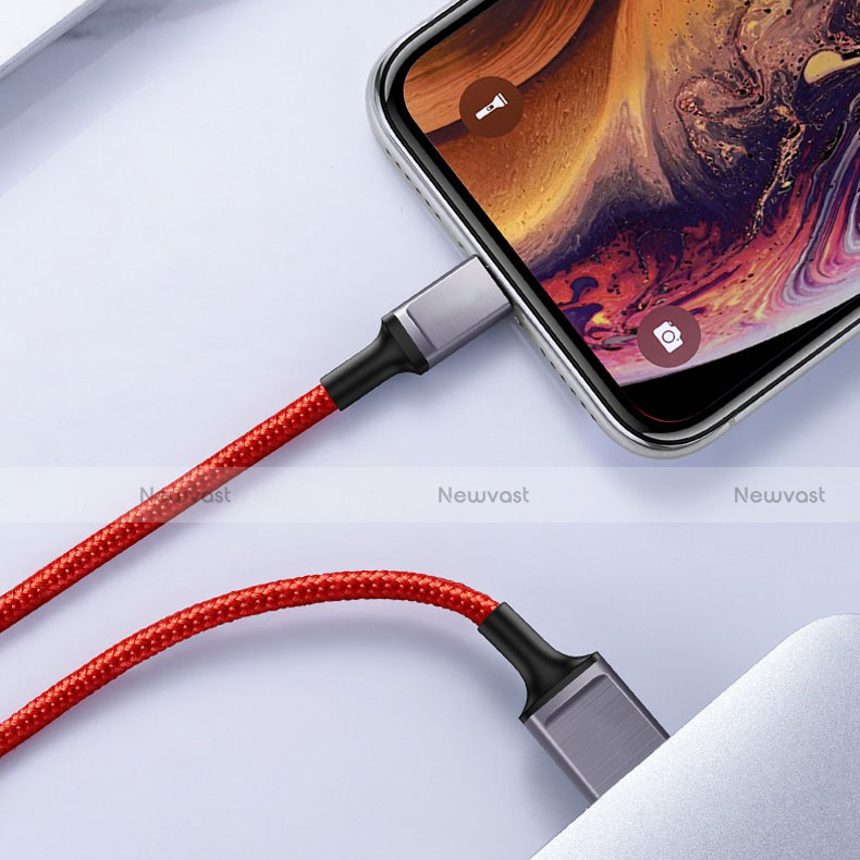 Charger USB Data Cable Charging Cord C03 for Apple iPhone Xs Red