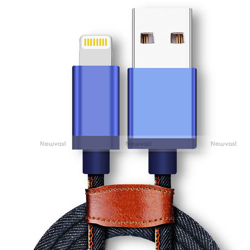 Charger USB Data Cable Charging Cord D01 for Apple iPad 2 Blue