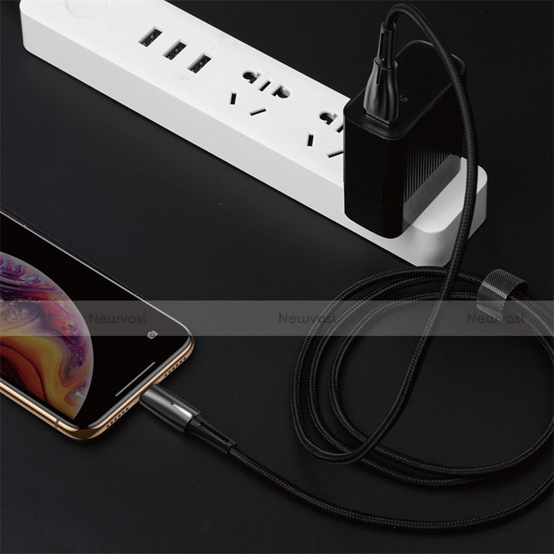 Charger USB Data Cable Charging Cord D02 for Apple iPhone 11 Black