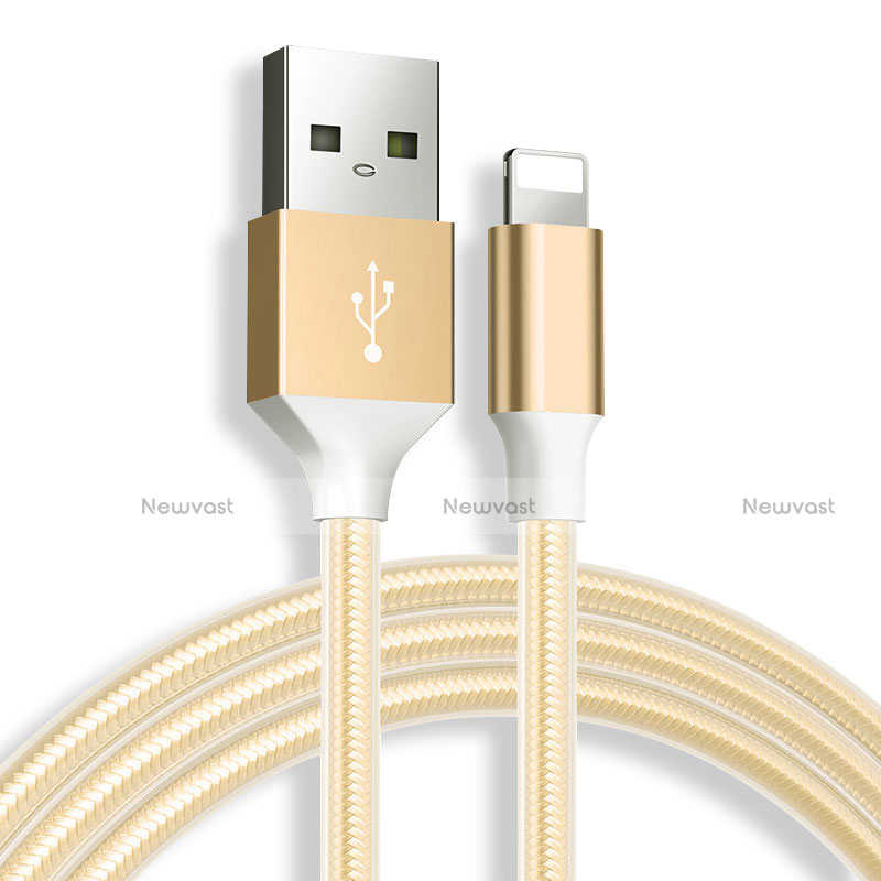 Charger USB Data Cable Charging Cord D04 for Apple iPhone Xs Max Gold