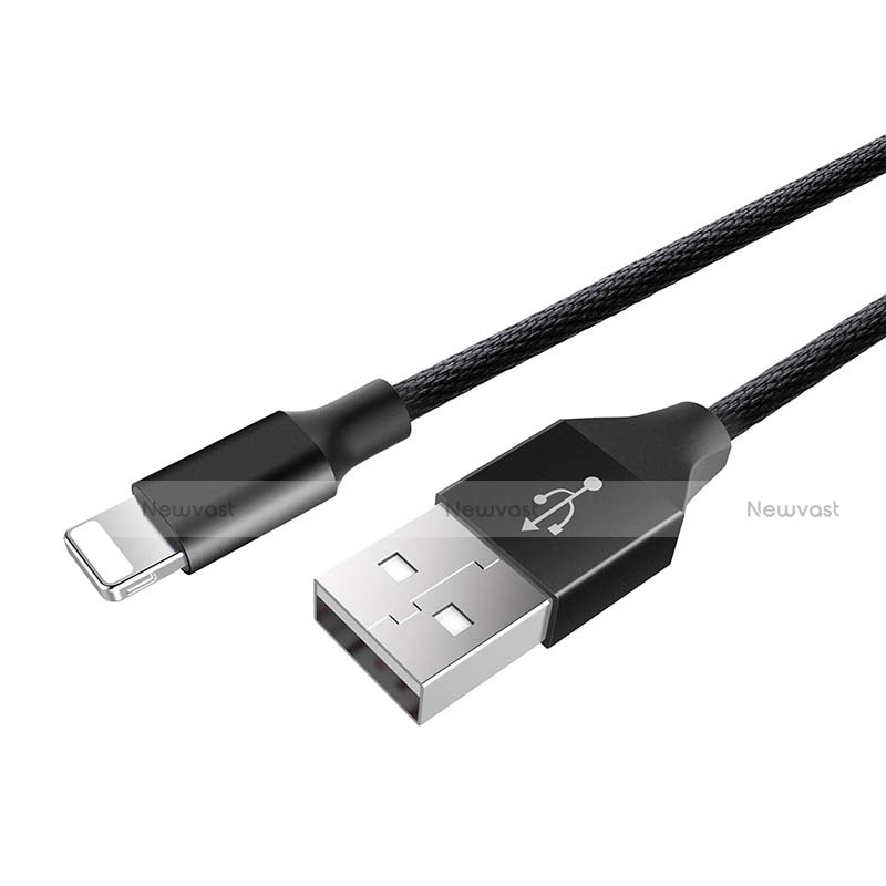 Charger USB Data Cable Charging Cord D06 for Apple iPhone Xs Max Black