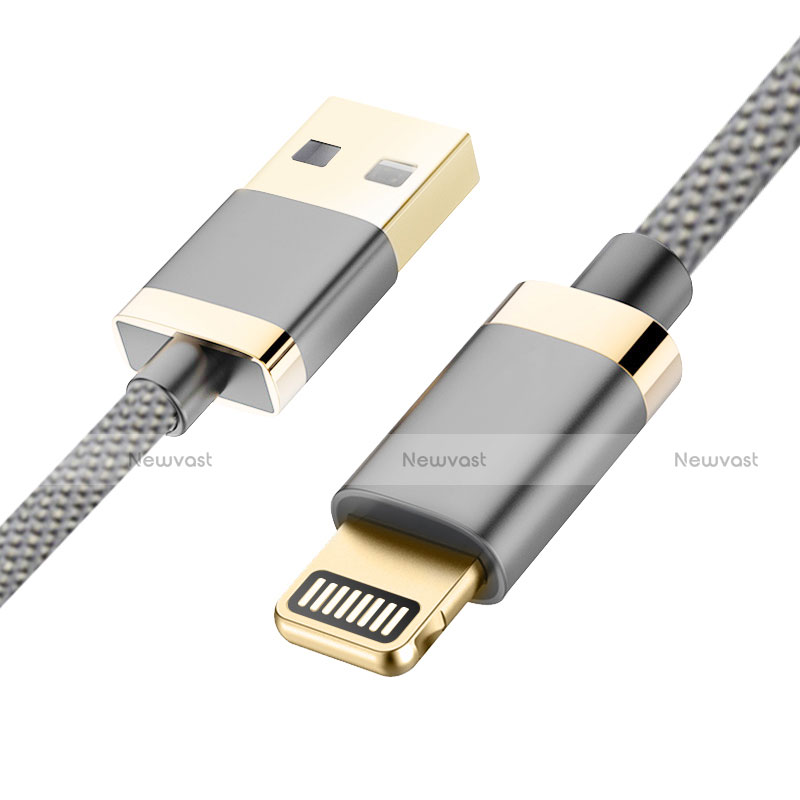 Charger USB Data Cable Charging Cord D24 for Apple iPhone 7 Plus Gray