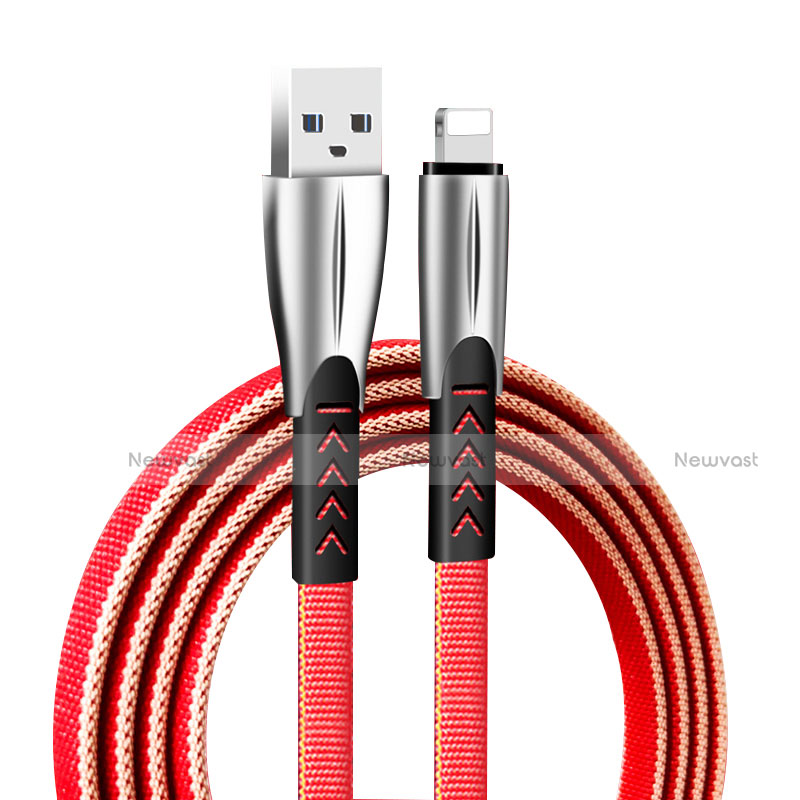 Charger USB Data Cable Charging Cord D25 for Apple iPhone 5S Red