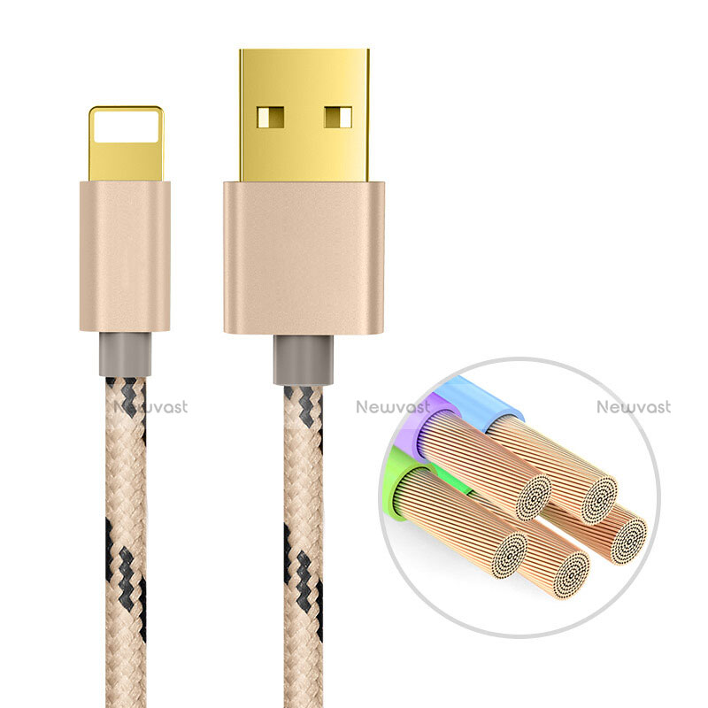 Charger USB Data Cable Charging Cord L01 for Apple iPad 4 Gold