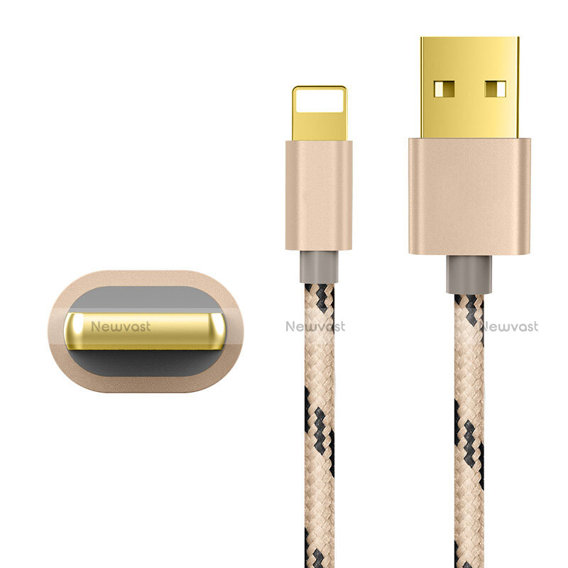 Charger USB Data Cable Charging Cord L01 for Apple iPhone Xs Gold