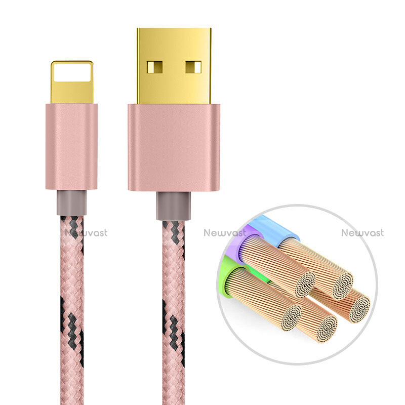 Charger USB Data Cable Charging Cord L01 for Apple iPhone Xs Max Rose Gold