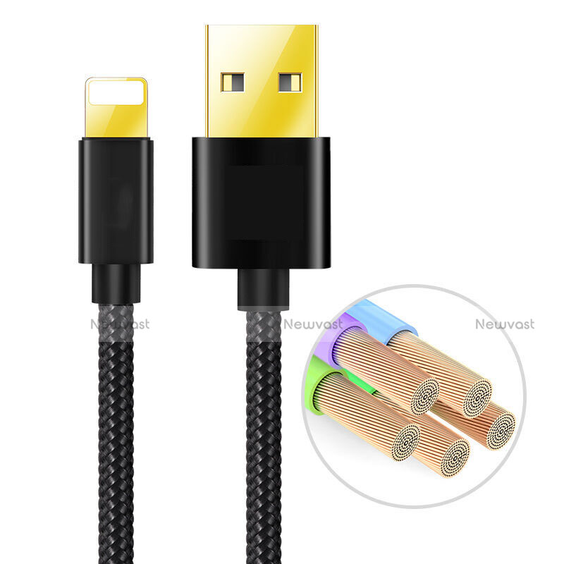 Charger USB Data Cable Charging Cord L02 for Apple iPhone Xs Black