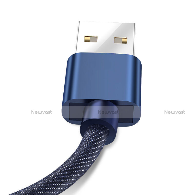 Charger USB Data Cable Charging Cord L04 for Apple iPhone Xs Blue