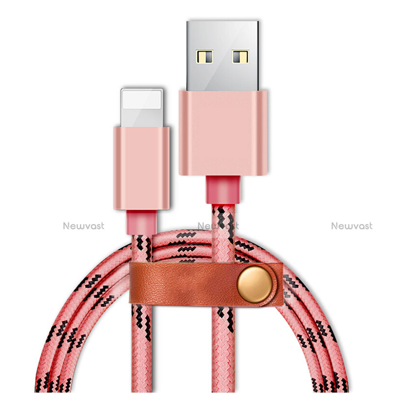 Charger USB Data Cable Charging Cord L05 for Apple iPhone 8 Plus Pink