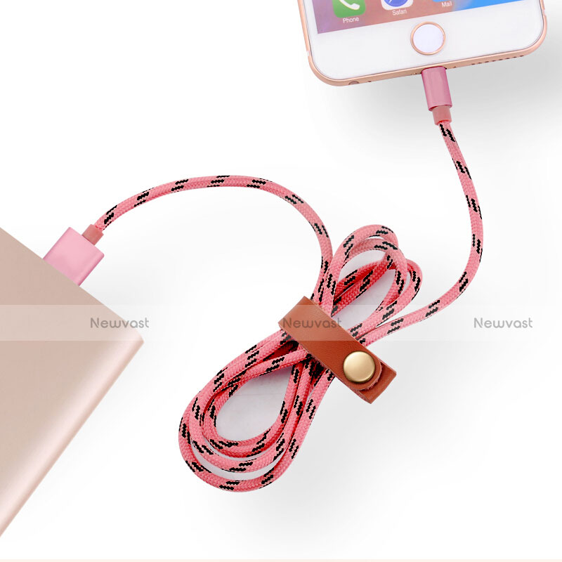 Charger USB Data Cable Charging Cord L05 for Apple iPhone Xs Max Pink