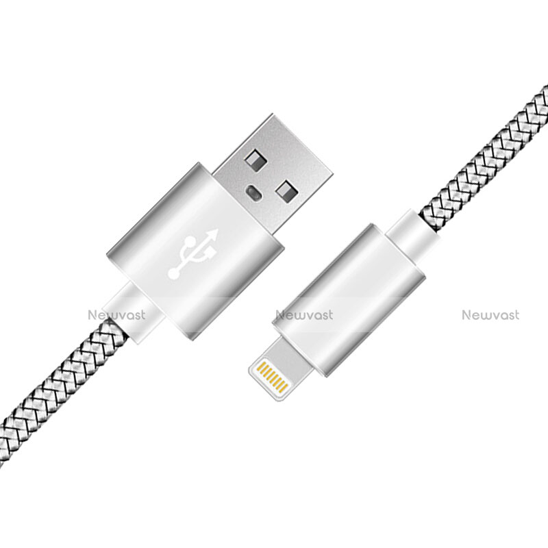 Charger USB Data Cable Charging Cord L07 for Apple iPhone 8 Plus Silver