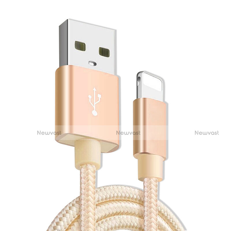 Charger USB Data Cable Charging Cord L08 for Apple iPhone Xs Gold