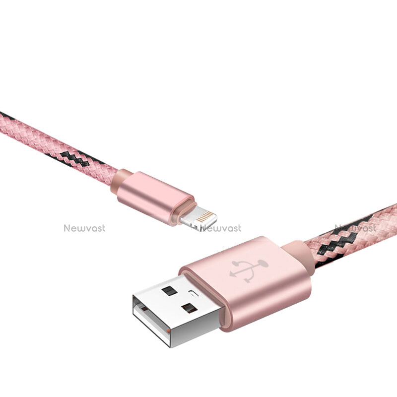 Charger USB Data Cable Charging Cord L10 for Apple iPhone 8 Plus Pink