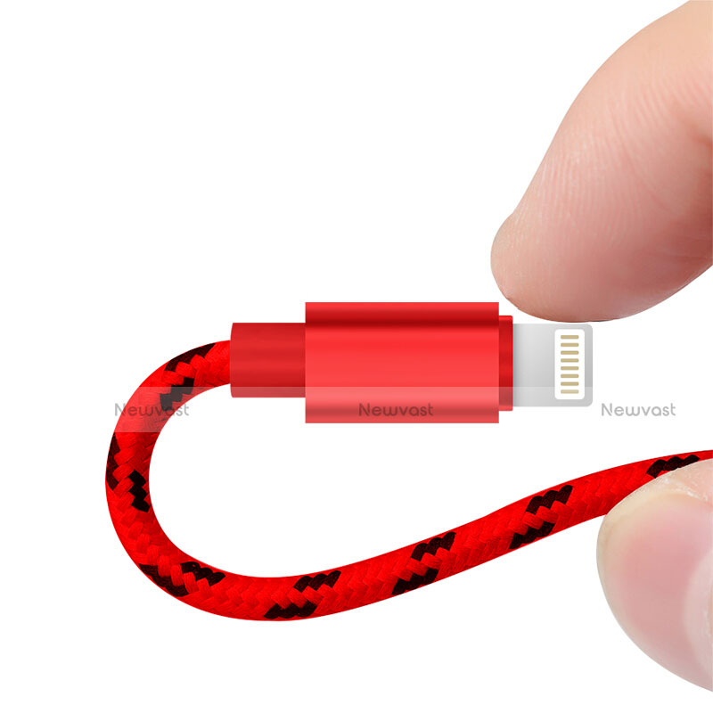 Charger USB Data Cable Charging Cord L10 for Apple iPhone Xs Max Red