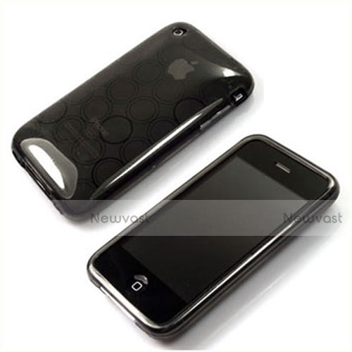 Circle Transparent Gel Soft Case for Apple iPhone 3G 3GS Gray