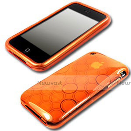 Circle Transparent TPU Soft Case for Apple iPhone 3G 3GS Orange