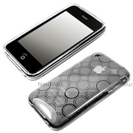 Circle Transparent TPU Soft Case for Apple iPhone 3G 3GS White